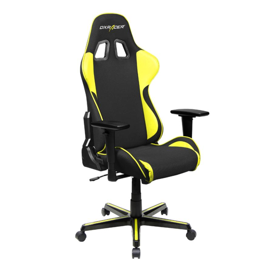 Silla gaming - DXRacer OH/FH11/NY (Serie Formula), Cojines, Respaldo Inclinable, Negra y Amarillo