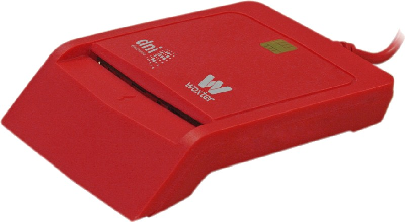 Lector DNI electrónico - Woxter PE26-145, LED, USB 2.0, Compatible con DNI 2.0, Rojo