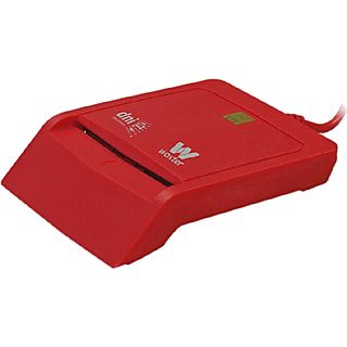Lector DNI electrónico - Woxter PE26-145, LED, USB 2.0, Compatible con DNI 2.0, Rojo