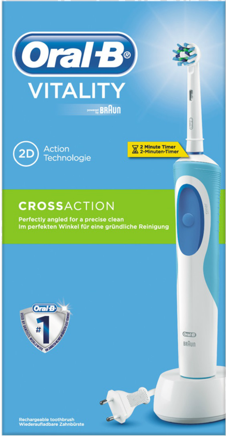 Cepillo Eléctrico - Oral-B Vitality CrossAction, Limpieza 2D, Temporizador