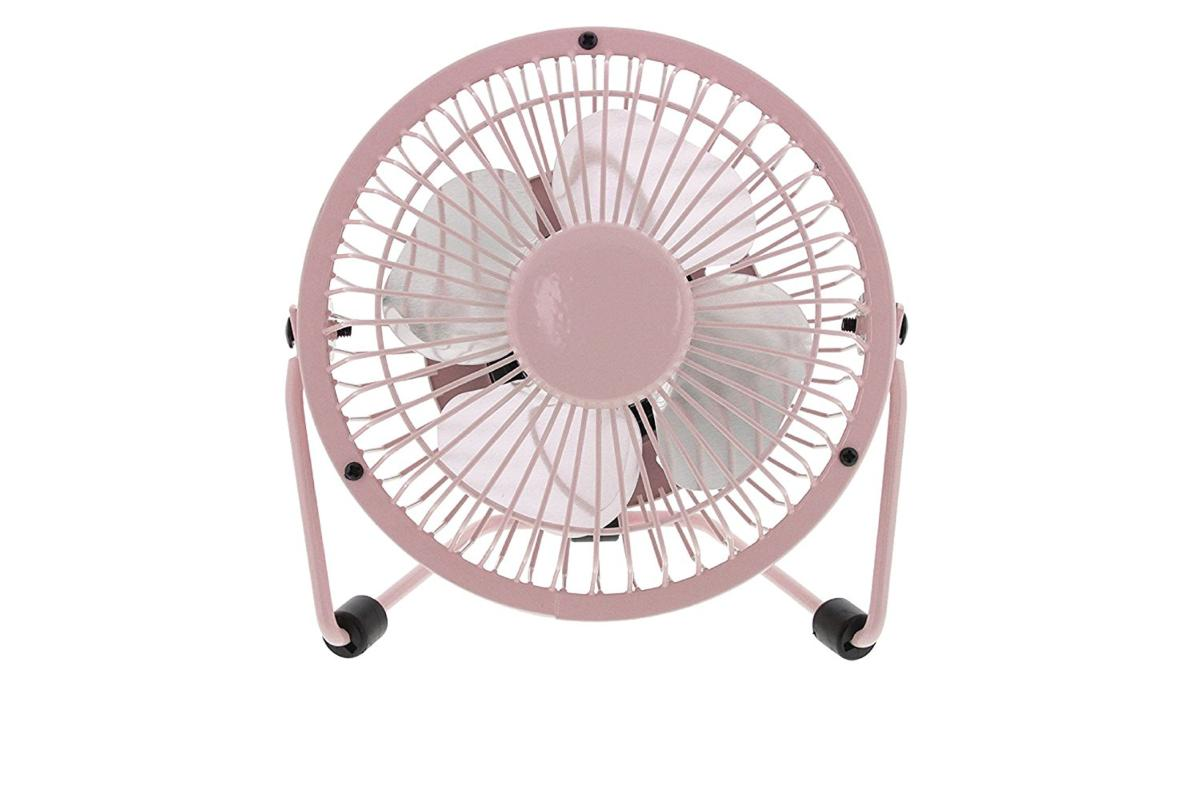 Mini ventilador de sobremesa - HQ FN04PI, 4", 2.5 W, USB, Rosa