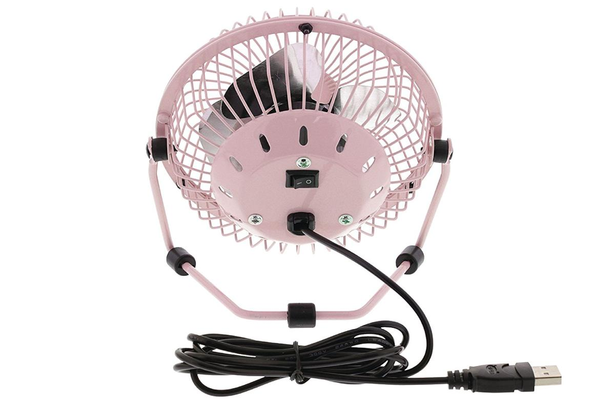 Mini ventilador de sobremesa - HQ FN04PI, 4", 2.5 W, USB, Rosa
