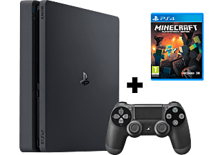 Consola - Sony PS4 Slim Negra, 500Gb, DualShock 4 + Minecraft