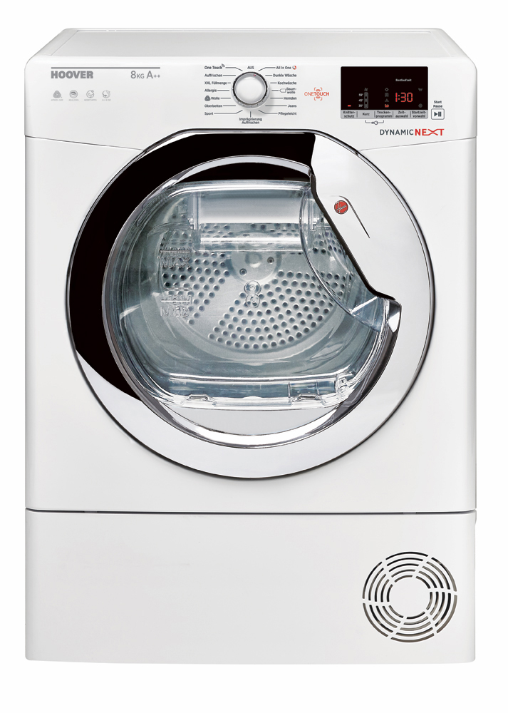 HOOVER GDX H8A2DCEX-84 Wärmepumpentrockner (8 kg, A++, Weiss/Chrome)