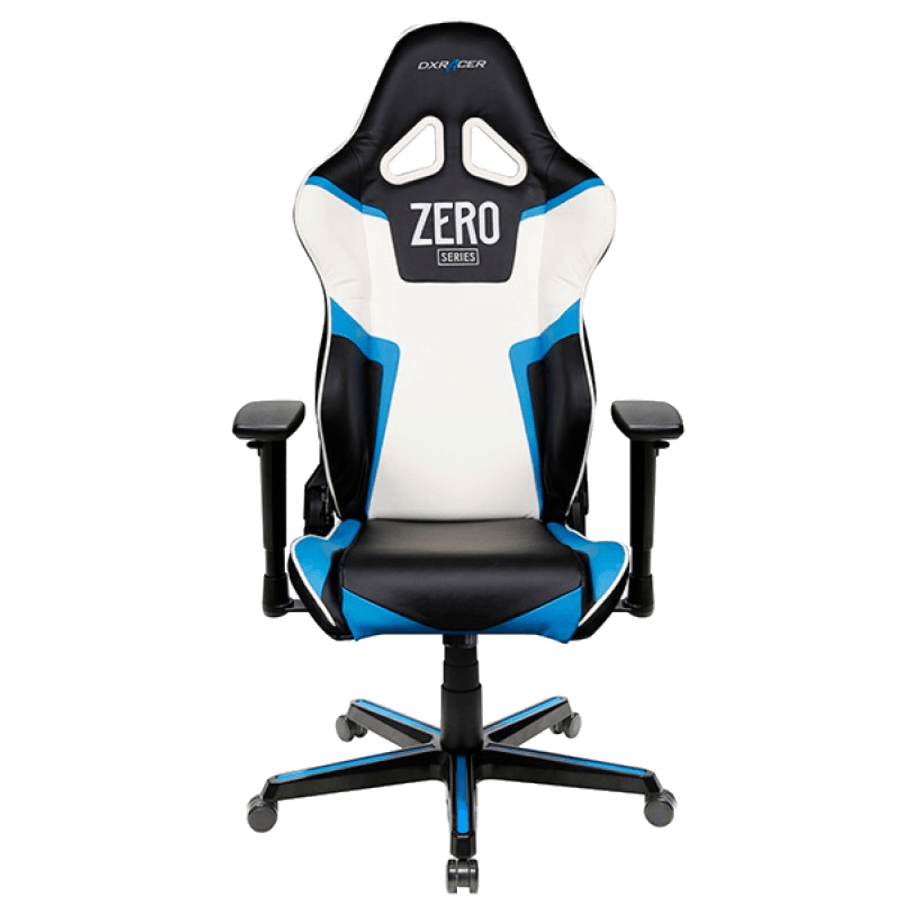 Silla gaming - DXRacer OH/RZ118, Ajuste 180º, reposabrazos regulable, negro, azul y blanco