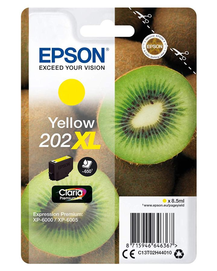 Cartucho de tinta - Epson 202XL, 8.5ml, 650páginas, Amarillo