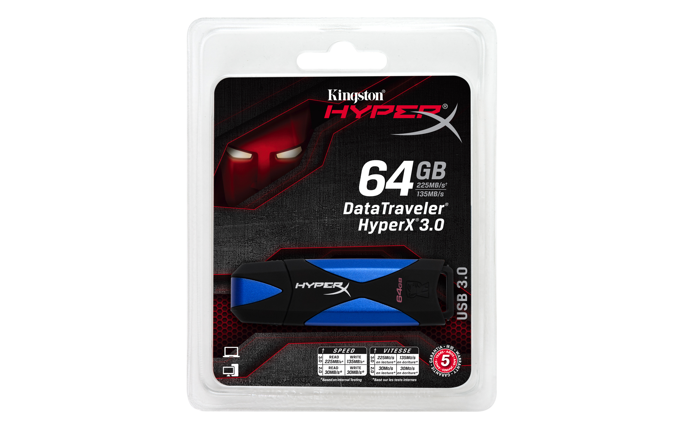 Disco Duro Externo 2.5" - Kingston, USB 64GB HYPERX 3.0EXT DATA TRAVELE