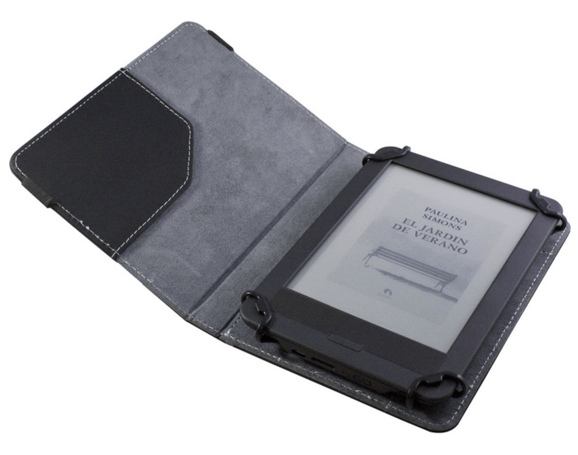 Funda eBook - E-vitta Booklet, color negro, interior aterciopelado, 6 pulgadas