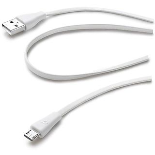 Cable USB - CellularLine, de USB a Micro USB, blanco