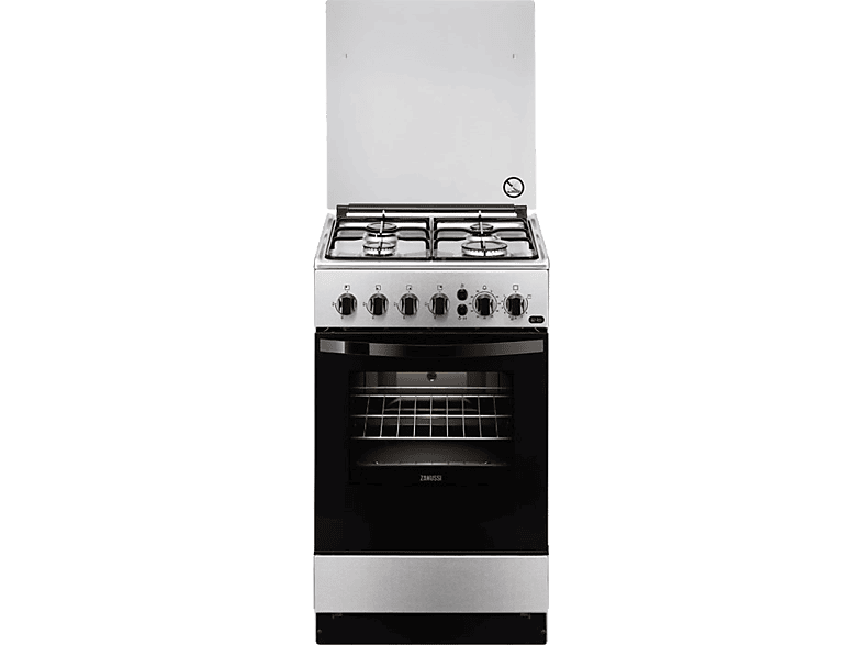 Cocina - Zanussi ZCG212G1XA, GAS BUTANO, 4 quemadores, Encimera y horno a gas