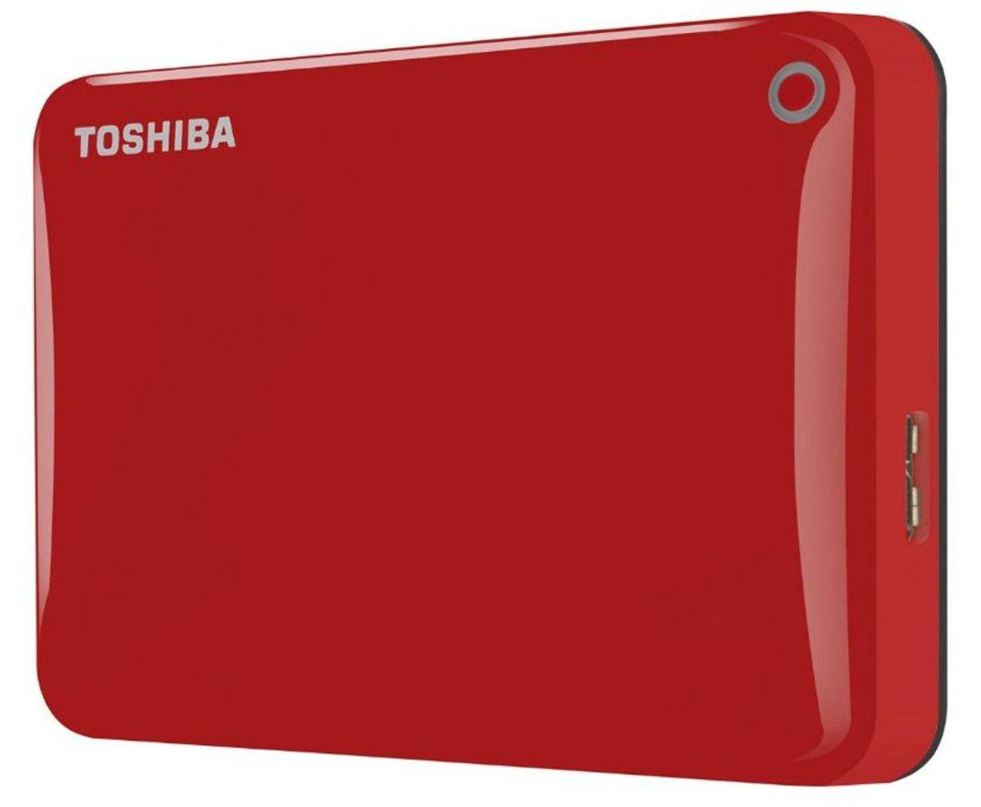 Disco duro de 2TB - Toshiba Canvio Connect II, 2,5 pulgadas, USB 3.0, acceso remoto, rojo