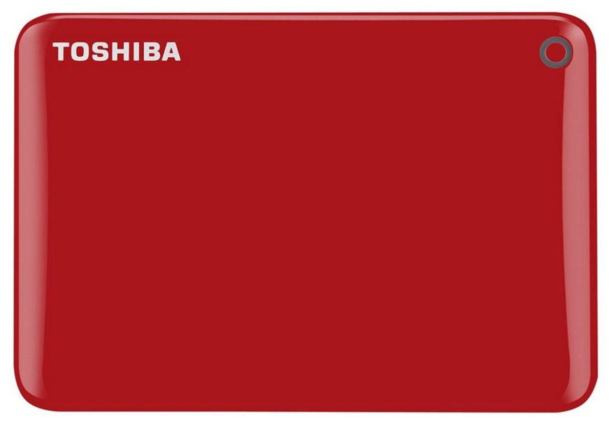 Disco duro de 2TB - Toshiba Canvio Connect II, 2,5 pulgadas, USB 3.0, acceso remoto, rojo