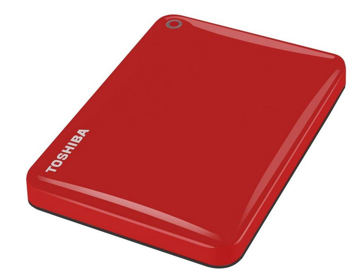 Disco duro de 2TB - Toshiba Canvio Connect II, 2,5 pulgadas, USB 3.0, acceso remoto, rojo