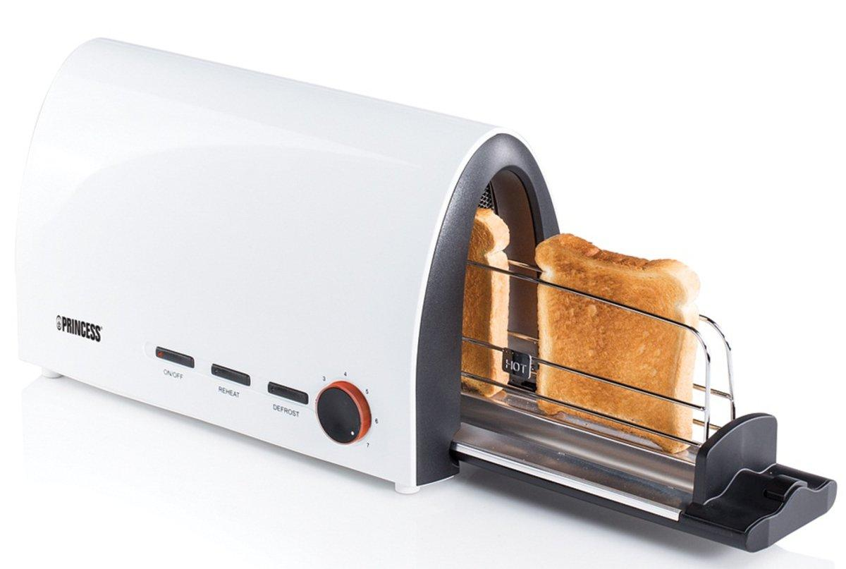 Tostadora - Princess 142331 Tunnel Toaster Potencia 950W, Bandeja de pan deslizante,