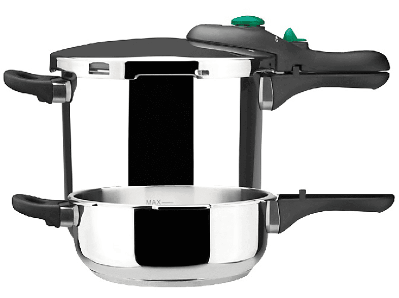 Olla express  Tefal Secure Trendy P2580703, 6 L, 2 programas, Cocción  rápida, Compatible con Inducción, Acero Inox., Verde