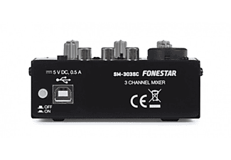 Mezclador - Fonestar SM-303SC Negro, 3 canales