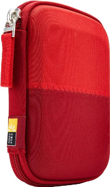Funda roja Case Logic con cremallera. Dos tonos de rojo.