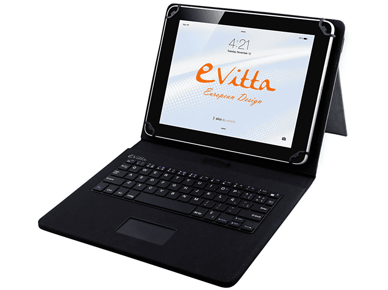 Funda Tablet Evitta evun000703 negro con teclado para keytab de 10.1 pulgadas soporte sobremesa usb color me universal 10 y 97101 97 101