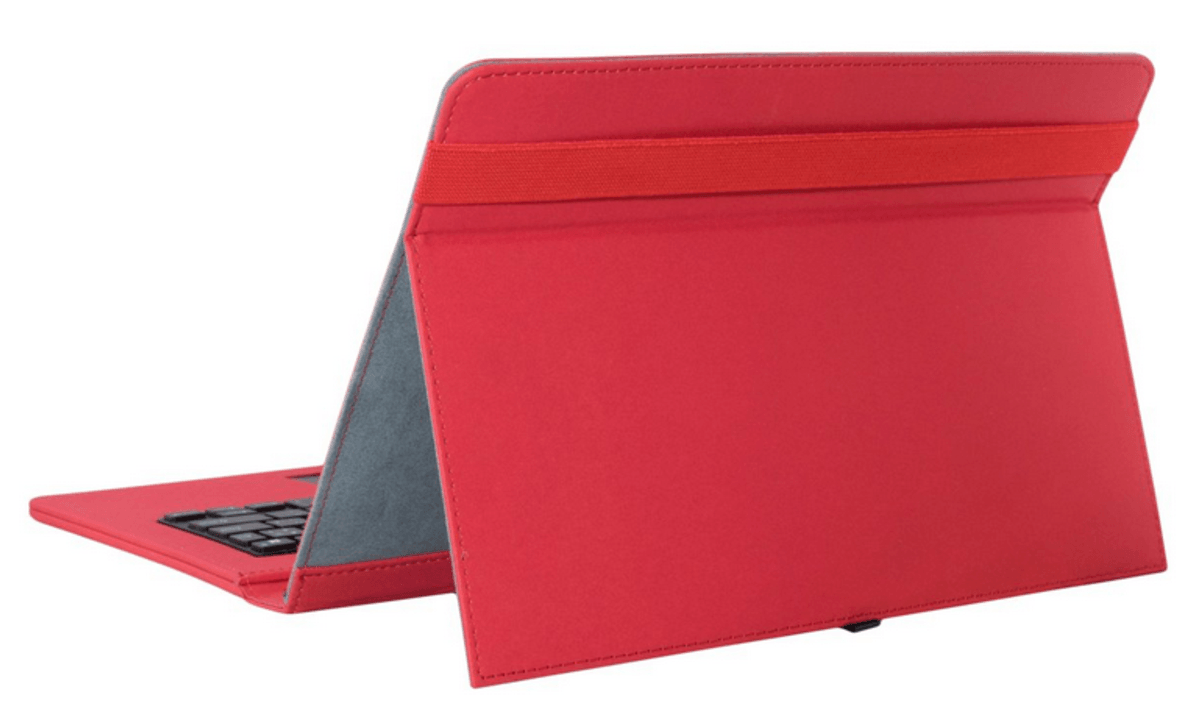 Funda para tablet de 9,7 a 10,1 pulgadas - E-vitta KeyTab USB Touchpad, roja y gris, con teclado USB
