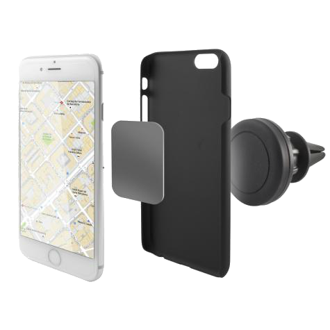Soporte Rejilla Para smartphone ksix de 360º negro universal b9000su09 sistema compatible con fundas doble placa pinza magnetic