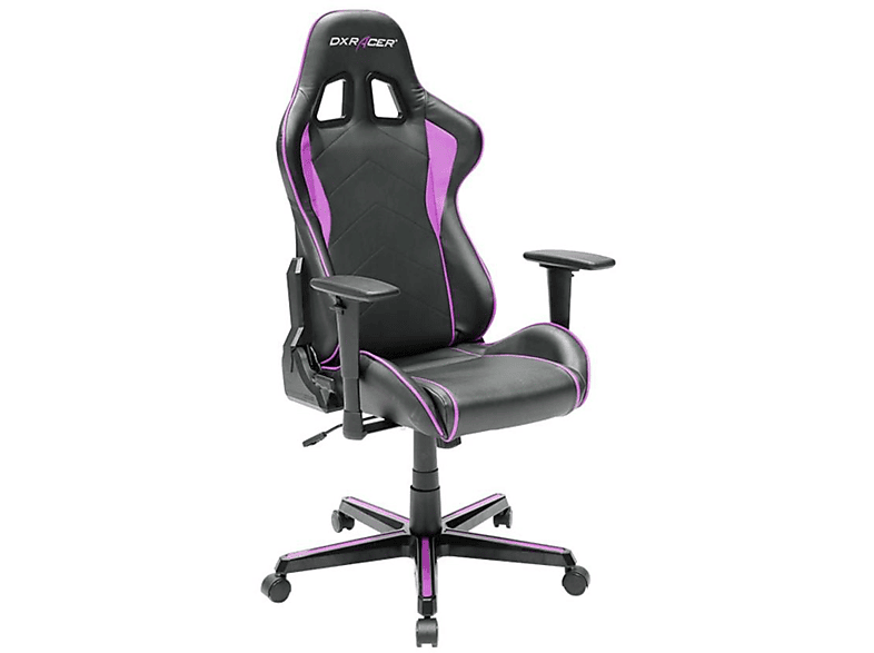 Silla Gaming - DXRacer OHFL08NP, Ajuste 135º, reposabrazos regulable, 2 almohadillas, Negro y