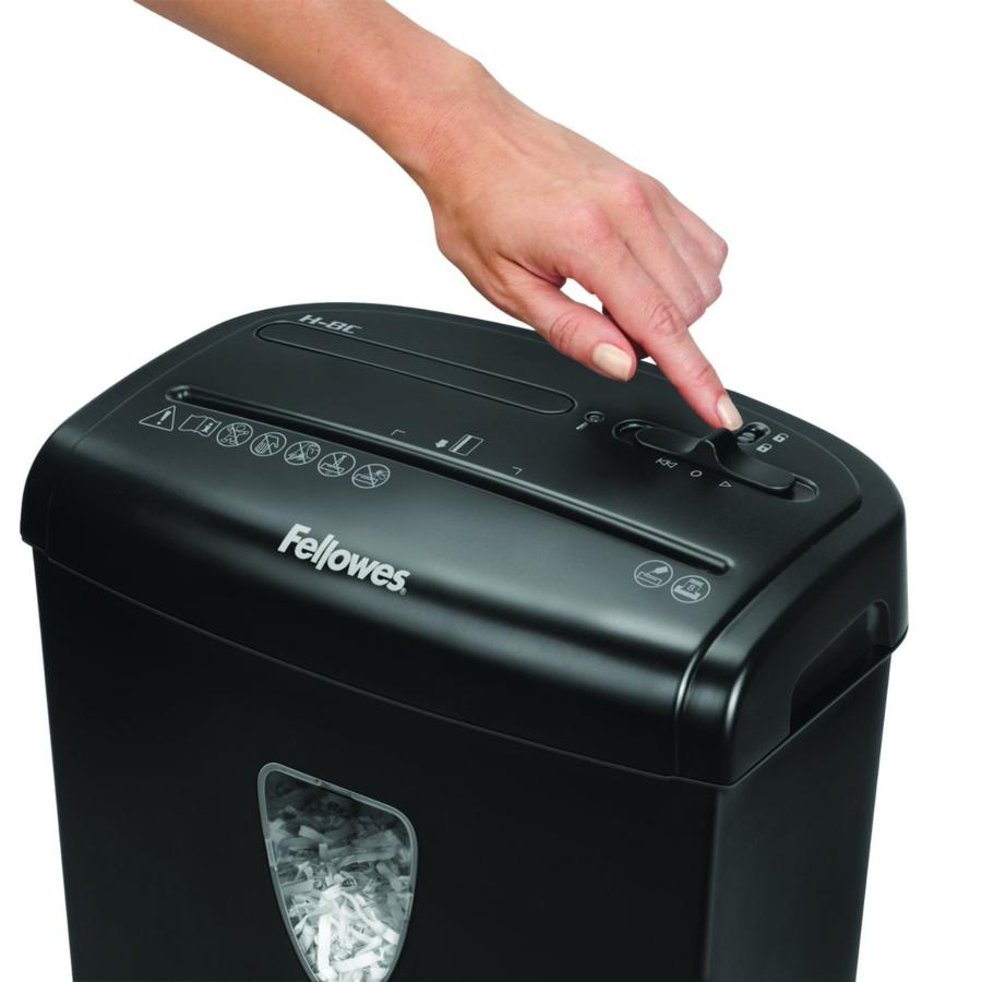 Destructora de papel - Fellowes H-8C, corte en partículas, hasta 8 hojas, Negro