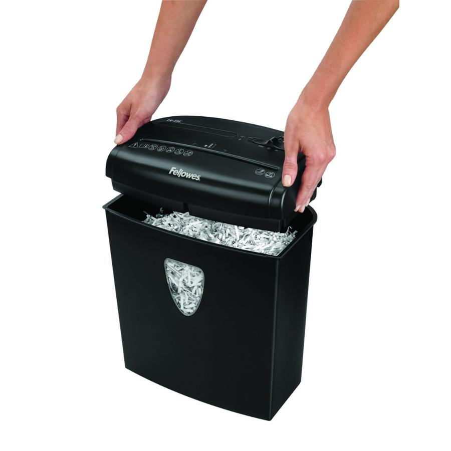 Destructora de papel - Fellowes H-8C, corte en partículas, hasta 8 hojas, Negro