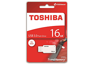 Memoria USB 16GB - Toshiba Mini 3.0 Akatsuki, Blanca