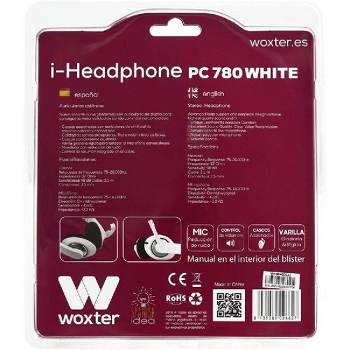 Auriculares gaming - Woxter WE26-004 I-HEADPHONE-PC 780 WHITE