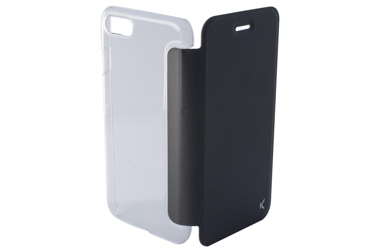 Funda libro - Ksix con carcasa transparente, Para Iphone 7, Negro