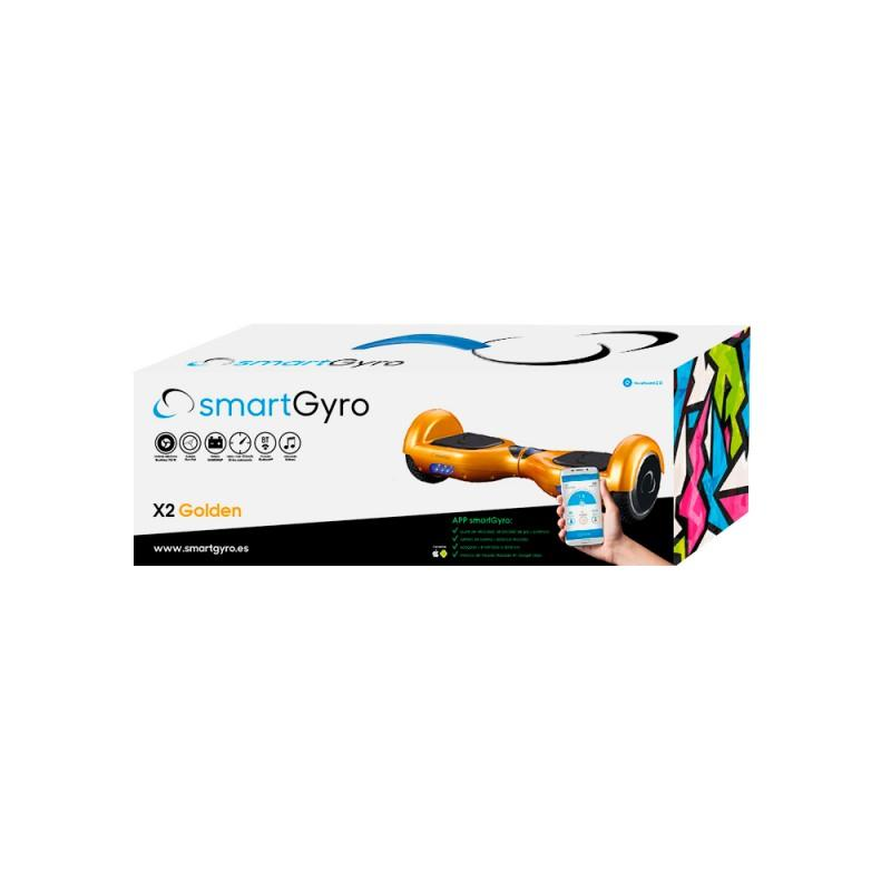 Hoverboard - Woxter SG27-025 SMARTGYRO X2, Altavoces estéreo, Bluetooth, Luces LEDS, Dorado