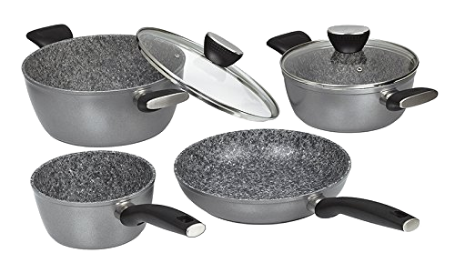 Bateria De Cocina jata bc4 granite hogar aluminio forjado gris 24 cm 4 piezas apto para