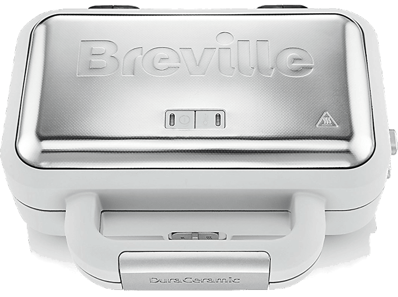 Sandwichera - Breville VST070X-01, DuraCeramic, 2 rebanadas de pan, Acero inoxidable