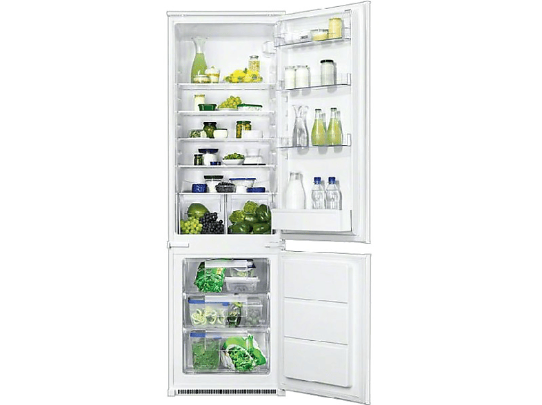 Frigorífico combi - Zanussi ZBB28460SA, Integrable, 177cm, 168L, Low Frost, LED, A++, Blanco