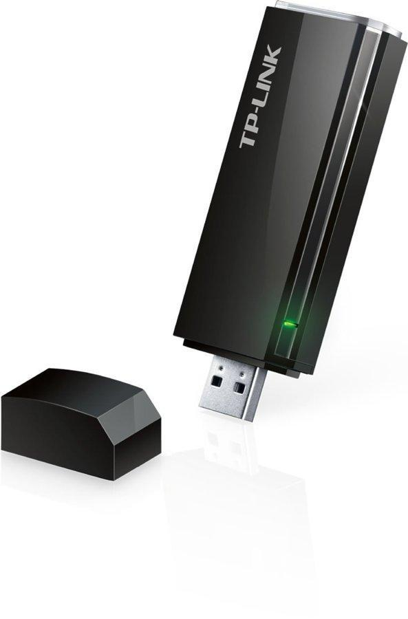Adaptador Wi-Fi USB - TP Link Archer T4U, USB 3.0, hasta 1200 Mbps, doble banda, color negro
