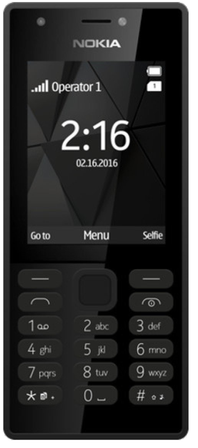 Móvil - Nokia 216 DS BLACK, Dual SIM, Bluetooth, conectividad 2G, 18 horas de conversación