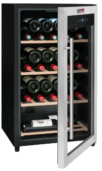 Vinoteca - Sommeliere LS36A, 36 botellas, 4 bandejas, LED, Negro