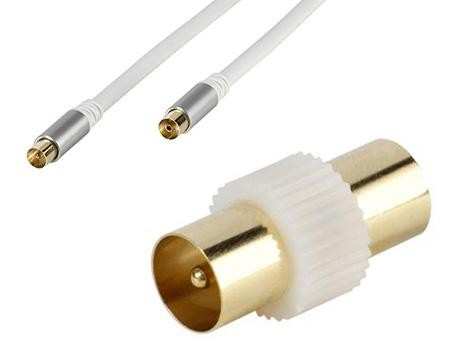 Cable de antena - Vivanco 43154, 5 m, 90 dB, Adaptador, Conectores dorados