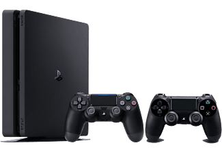 Consola - Sony - PS4 SLIM Negra + 2 DualShock 4, 1Tb