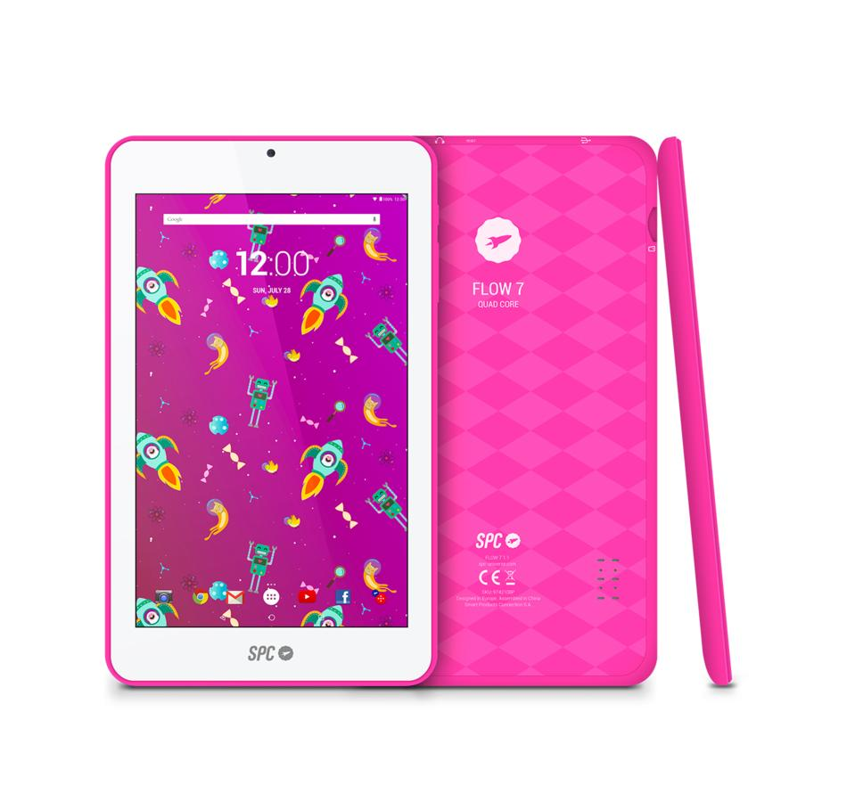 Tablet - SPC GLOW 7, 7" 1024x600, Cortex A53, Android, Wifi, Cámara frontal, 8 GB, Rosa