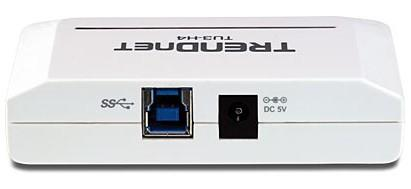 HUB - Trendnet TU3-H4, 5000Mbit/s, Blanco, Nodo concentrador