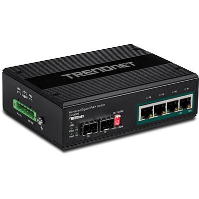 Switch - Trendnet TI-PG62B, No administrado, L2, Gigabit Ethernet (10/100/1000), PoE, Negro