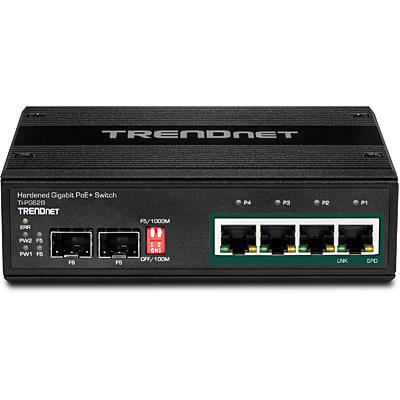 Switch - Trendnet TI-PG62B, No administrado, L2, Gigabit Ethernet (10/100/1000), PoE, Negro