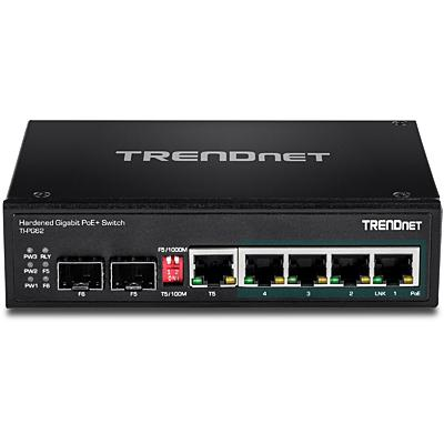 Switch - Trendnet TI-PG62, No administrado, Gigabit Ethernet (10/100/1000), PoE, Negro