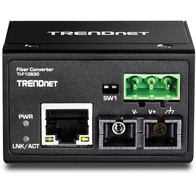 Switch - Trendnet TI-F10S30, 200Mbit/s, 1310nm, Monomodo, Negro, Convertidor de medios