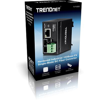 Switch - Trendnet TI-F10S30, 200Mbit/s, 1310nm, Monomodo, Negro, Convertidor de medios