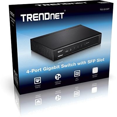 Switch - Trendnet TEG-S51SFP, Gigabit Ethernet (10/100/1000), Negro