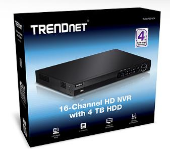 NVR - Trendnet TV-NVR2216D4, Negro, Grabador de vídeo en red