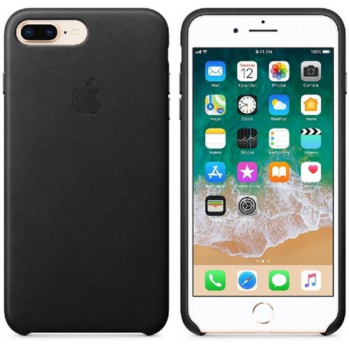Funda - Apple Leather Case, Para el iPhone 8 Plus/7 Plus, Tacto suave, Negro