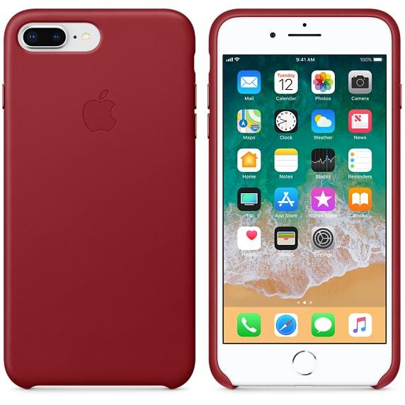 Funda - Apple MQHA2ZM/A 5.5", para iPhone 7/8 plus, Piel, Rojo